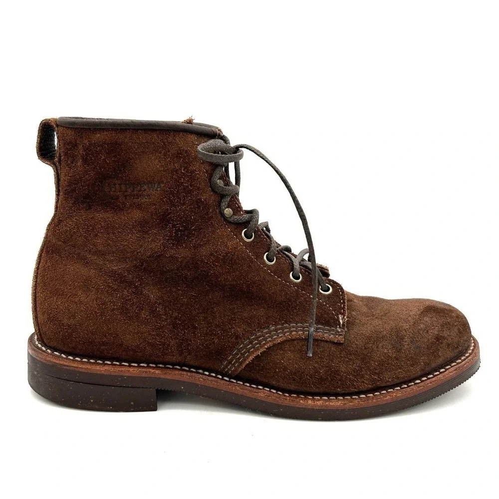 Chippewa for J.Crew Chocolate Brown Suede Service Boots Men's Size 12D Retired
